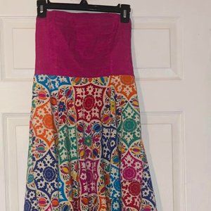 Women's Dress~ sz. Small ~Judith March~ Anthropologie Straplessl Colorful~